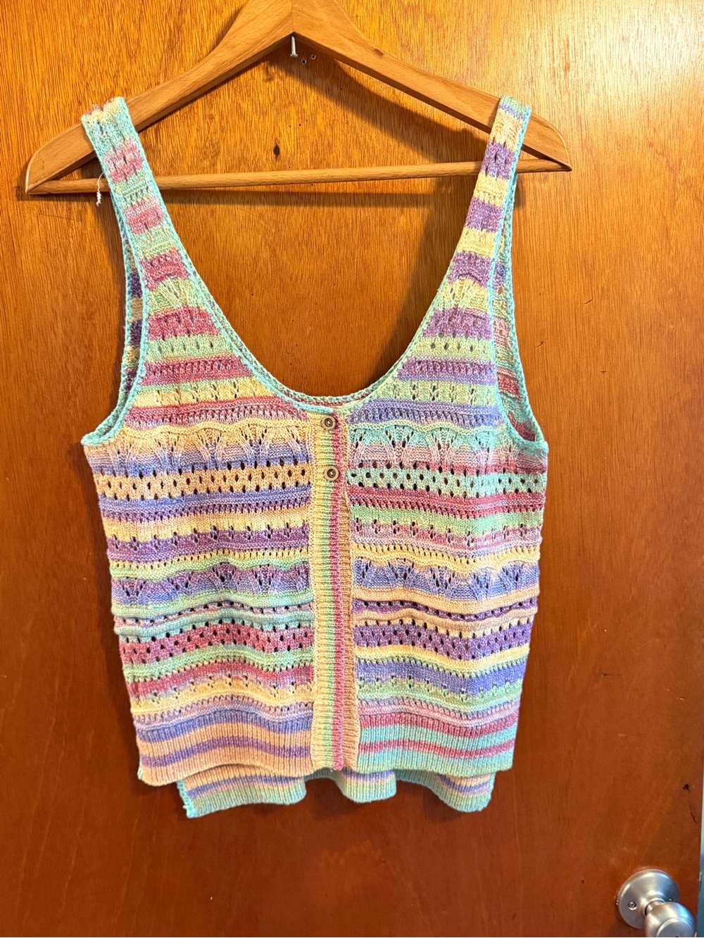 Hem & Thread Pastel Multicolor Striped Knit Tank Top